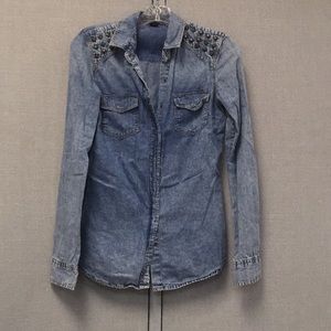 Jean print long sleeve shirt